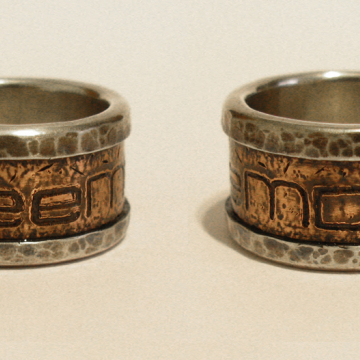 Monogram ring - copper, silver