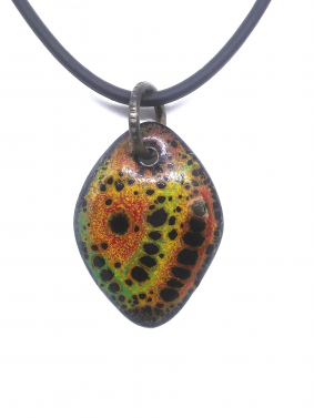 Enamel Pendant, titanium bail
