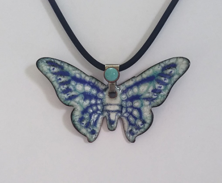 Enamel Butterfly with Turquoise