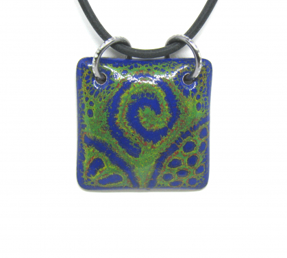 Enamel Pendant, titanium bails