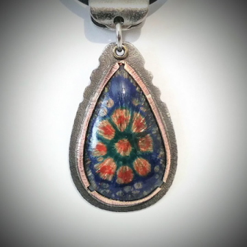 Enamel Flower Pendant
