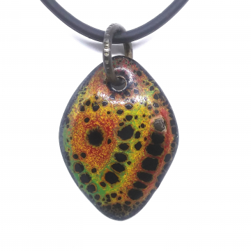 Enamel Pendant, titanium bail