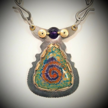 Enamel Spiral Pendant