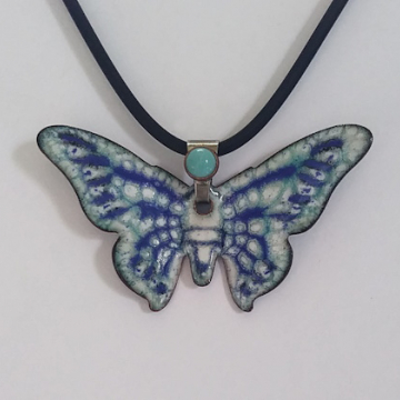 Enamel Butterfly with Turquoise