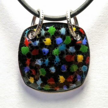 Enamel Pendant, titanium bails