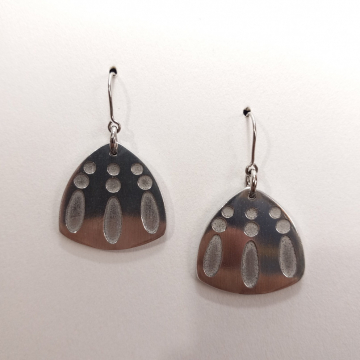 Modern Etched Silver Earrings