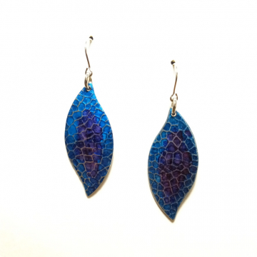 Blue and Purple Textured Earrings