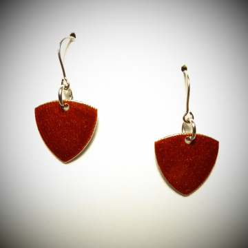 Red Triangle Dangle Earrings