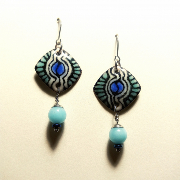 Enamel Earrings - hand painted