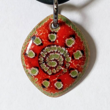 Enamel Pendant, titanium bail