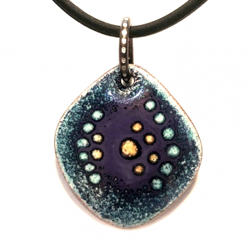 Enamel Pendant, titanium bail