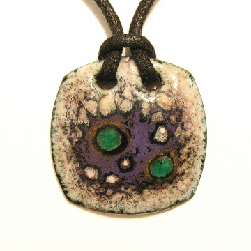 Enamel Pendant, adjustable cord