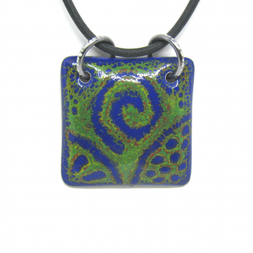 Enamel Pendant, titanium bails